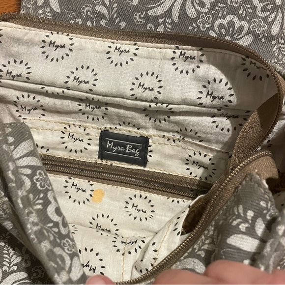 Myra Bag Canvas Flap and Hair-On Messenger Crossbody Bag Purse - Picture 3 of 9